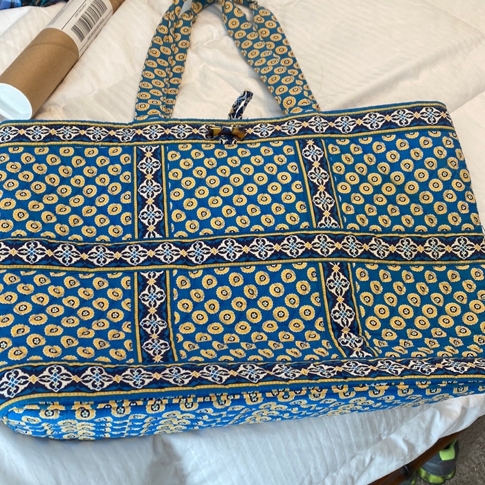 Vera Bradley Large Tic Tac Tote Riviera Blue